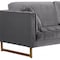 Armen Living Lenox Gray Velvet Modern Sofa with Brass Legs LCLN3GRY - alternate 5